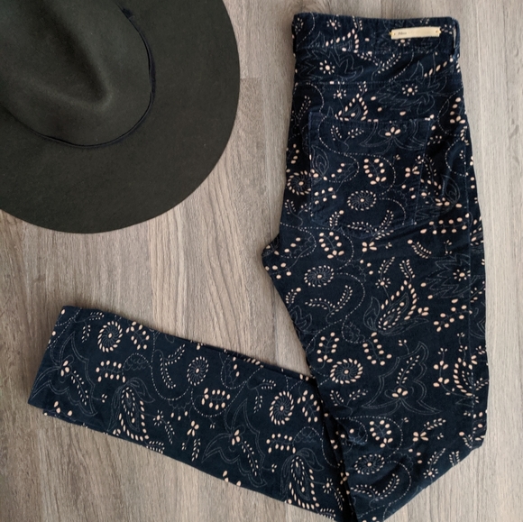 Pilcro + Letterpress Navy Printed Serif Cords 26 - Picture 3 of 8